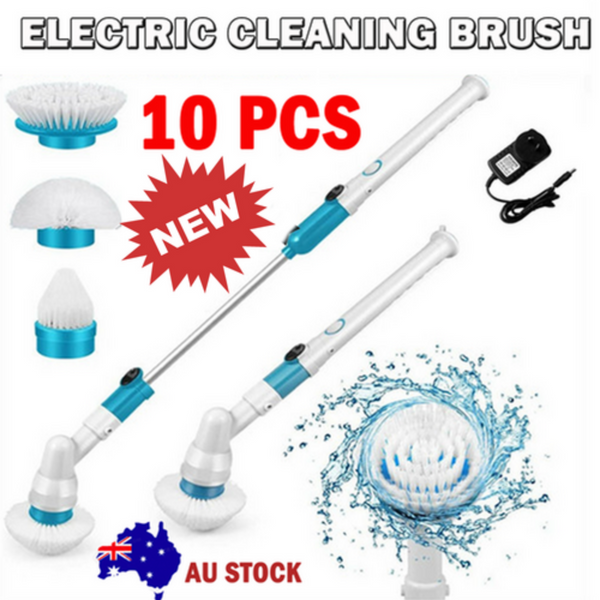 Mops, Brooms & Scrubbers 10Pcs Rechargeable Spin Scrubber Electric Turbo Cleaning Brush Cordless Kit