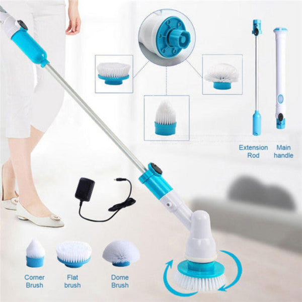 Mops, Brooms & Scrubbers 10Pcs Rechargeable Spin Scrubber Electric Turbo Cleaning Brush Cordless Kit