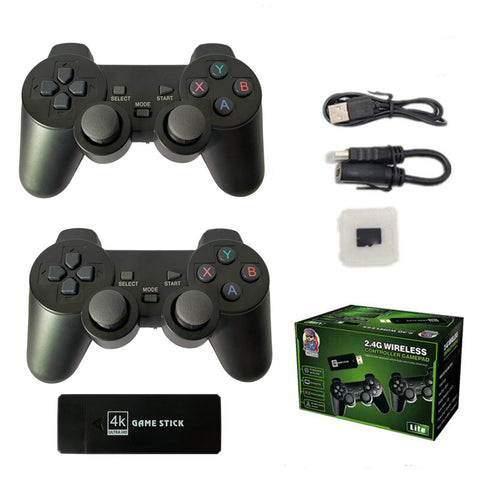 Video Game Consoles 64G 15000+ Retro Classic Video Game Console Stick+2 Wireless Controller Hdmi Tv