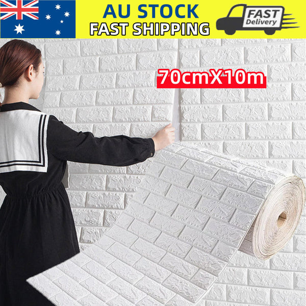 Wallpaper Rolls & Sheets 70Cmx10m 3D Wall Paper Panel Foam Brick Self Adhesive Waterproof Wallpaper Sticker