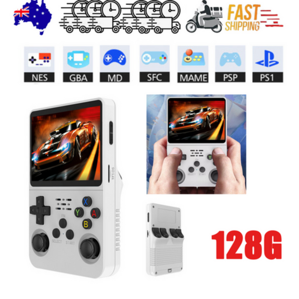 Video Game Consoles White Portable Retro Handheld Game Console 128Gb 10000+ Games