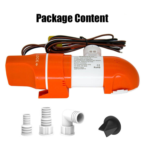 Boat Plumbing Seaflo 1100Gph Dc12v Automatic Bilge Pump Low Profile Water For Boat Marine Sfbp1 G1100 14A