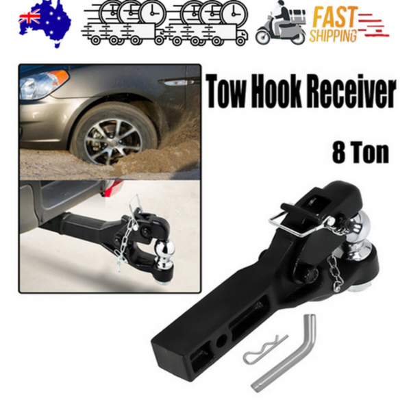 Tow Bars & Winches 8 Ton Pintle Tow Hook Receiver Arm Hitch Towing Car Truck Heavy Duty Ball Combo