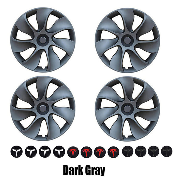 Hub Caps & Wheel Covers 4Pcs Wheel Cover Caps 19Inch Abs Gray Rim Hubcap For Tesla Model Y