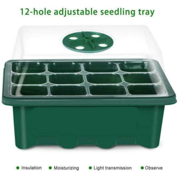 Seed Starter 10 Set 12 Hole Plant Seed Grow Box Propagation Nursery Seedling Starter Tray