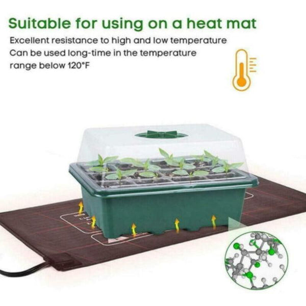 Seed Starter 10 Set 12 Hole Plant Seed Grow Box Propagation Nursery Seedling Starter Tray