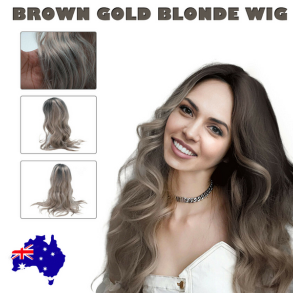 Wigs, Facial Hair The New Brown Gold Blonde Long Wavy Wig Synthetic Curly Hair Cosplay Fashion