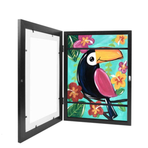 Photo Frames Children Kids Art Frames Projects Wooden Artwork Display 150 Pictures Hold Black