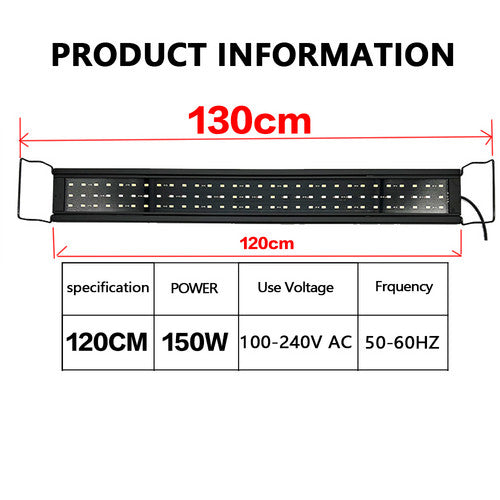 Lights 120 Cm 150W 244Led Aquarium Lighting Marine Fish Tank New