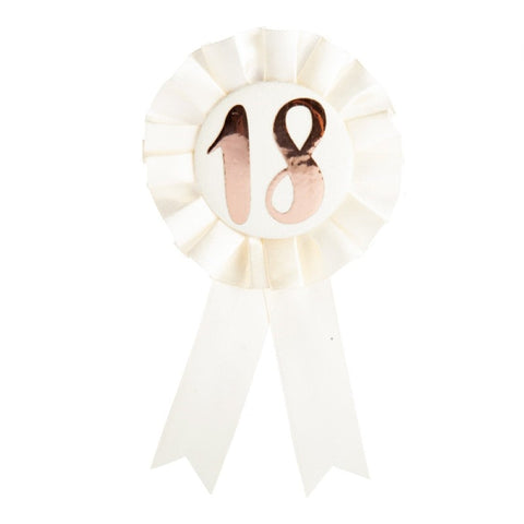 Other Party Supplies 18Th Birthday Rose Gold On White Rosette Badge