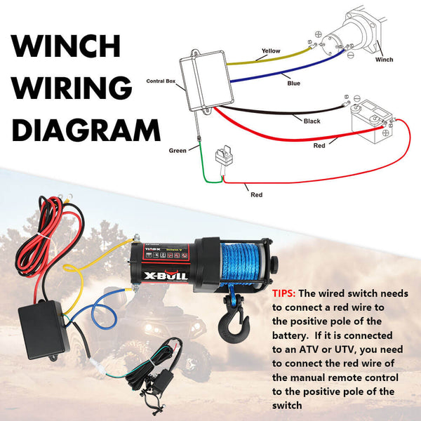 Tow Bars & Winches X Bull Electric Winch 12V 3000Lbs Synthetic Rope Atv Utv Boat Trailer With Wireless Remote