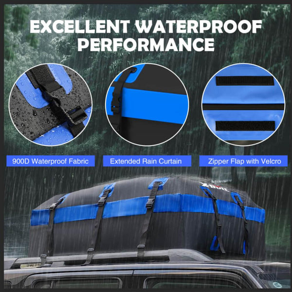 Roof Racks X Bull Waterproof Car Roof Cargo Bag 595L Top Rack Carrier Luggage Storage Cube