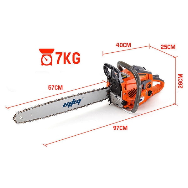 Chainsaws Mtm Mttm Petrol Commercial Chainsaw 22 Bar E Start Tree Pruning Saw Top Handle