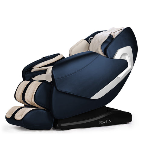 Electric Massage Chairs Fortia Cloud 9 Mkii Electric Massage Chair Full Body Gravity With Heat And Bluetooth Navy Blue/Cream