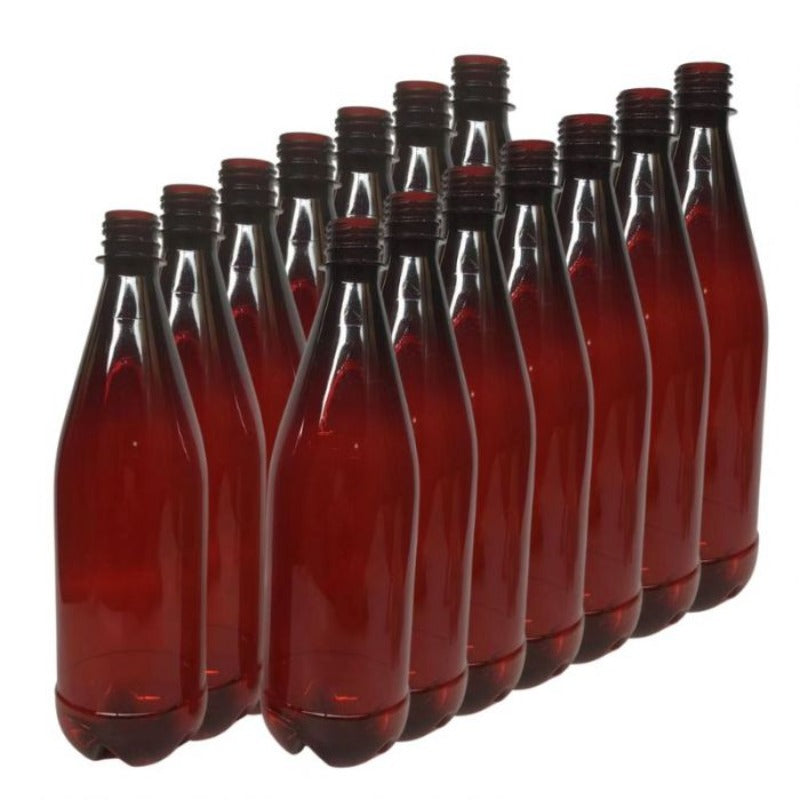 Other Barware 750Ml Amber Pet Beer Bottle With Caps X 16