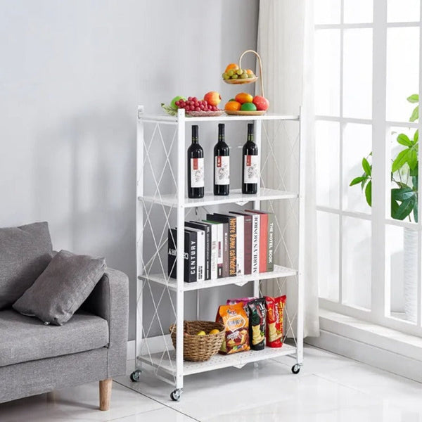 Bookshelves Ekkio Foldable Storage Shelf 4 Tier (White)