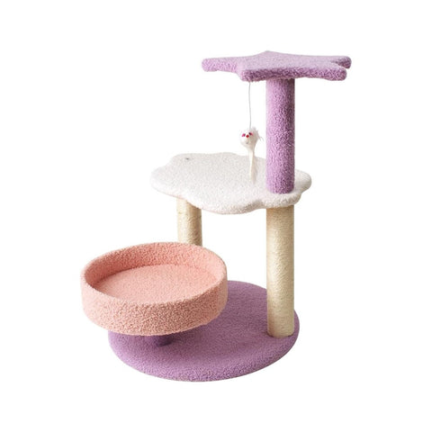 Furniture & Scratchers Floofi 61Cm Galaxy Plush Scratching Post Cat Tree Pink Purple