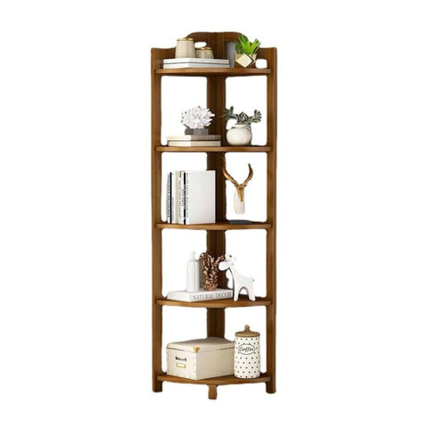 Bookshelves Gominimo Bamboo Corner Shelf 5 Tier