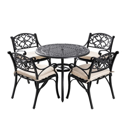 Patio Furniture Sets Marco Aluminium 5 Pce Setting(Cat 090 Balck+2 X Cac 042))