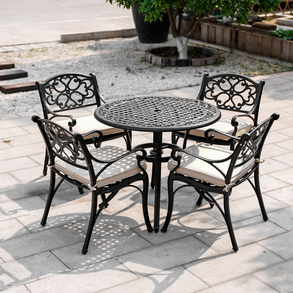 Patio Furniture Sets Marco Aluminium 5 Pce Setting(Cat 090 Balck+2 X Cac 042))