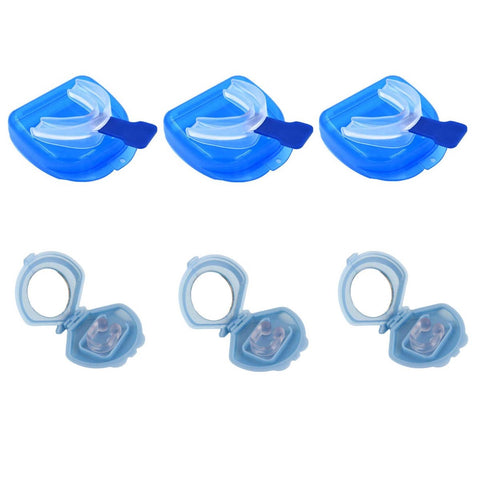 Other Sleeping Aids 3X Mouthguard Mouthpiece + Nose Clip Anti Snoring Aid Sleep Breathing Device