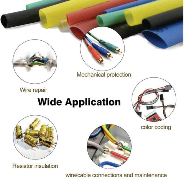 Heat Shrink Tubing & Sleeves 530 Pcs Heating Shrink Sleeve Set Shrinkable Insulation Electrical Cable Tube