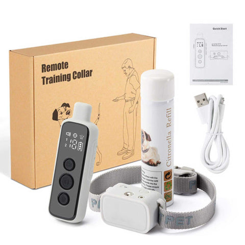 Dog Collars Dog Bark Collar Rechargeable Remote Citronella Mist Spray Trainer