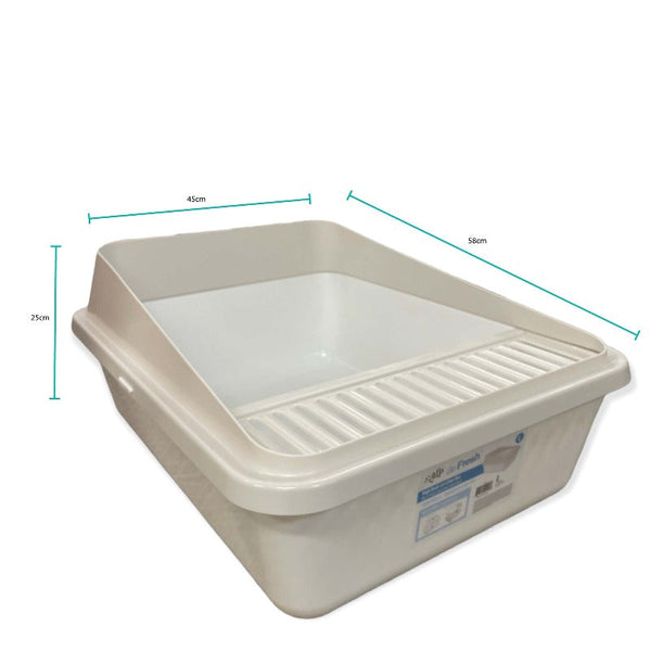 Litter Trays High Back Cat Litter Tray Large Pet Fresh Clean Kitten Toilet Box