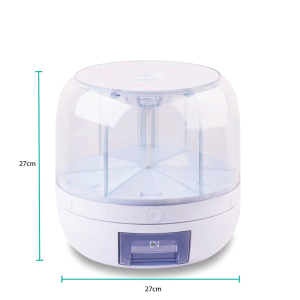 Food Storage Containers 6 Grid Rotating Food Grain Dispenser 7.2L Large Compartment Storage Container