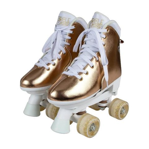 Roller Skates Circle Society Adjustable Quad Kids In Metallic Rose Gold