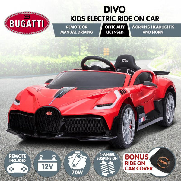 Kids Ride On Toys Kahuna Licensed Bugatti Divo Kids Electric Ride On Car Red