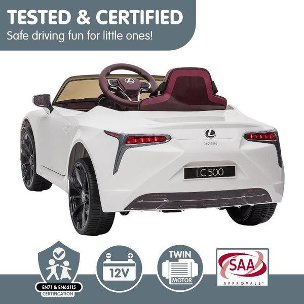 Kids Ride On Toys Kahuna Licensed Lexus Lc 500 Kids Electric Ride On Car White