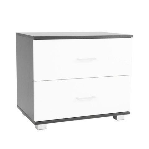 Bedside Tables Sarantino Bedside Table Cabinet Storage Chest 2 Drawers Lamp Side Nightstand White Black