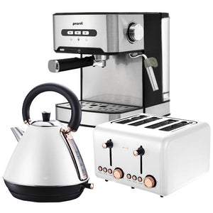 Kettles Pronti Toaster Kettle & Coffee Machine Breakfast Set White