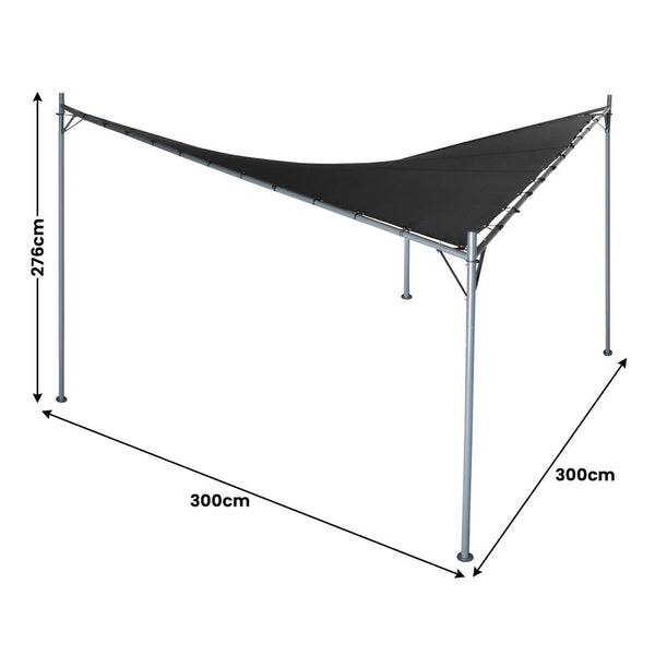 Gazebos & Pergolas Wallaroo 3X3m Butterfly Steel Gazebo Charcoal