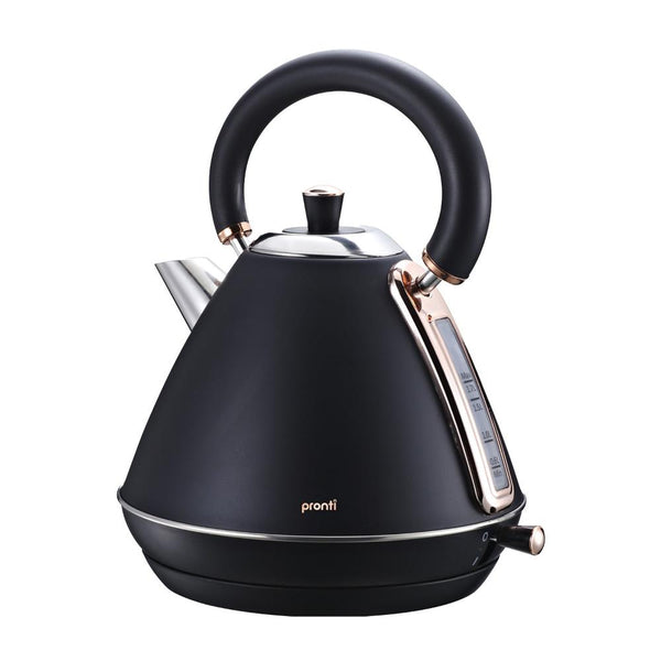 Toasters Pronti Rose Trim Collection Toaster & Kettle Bundle Black