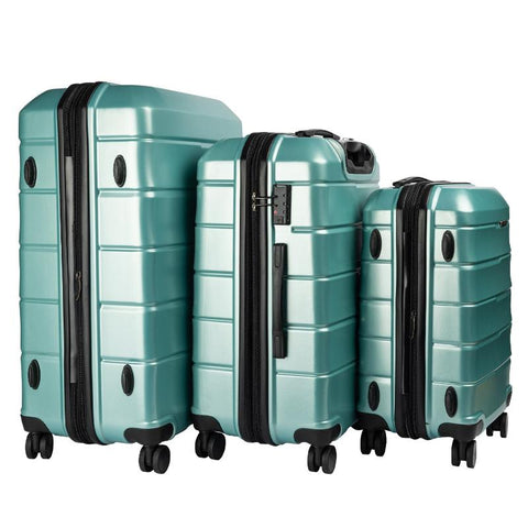 Suitcases Olympus 3Pc Artemis Luggage Set Hard Shell Abs+Pc Electric Teal