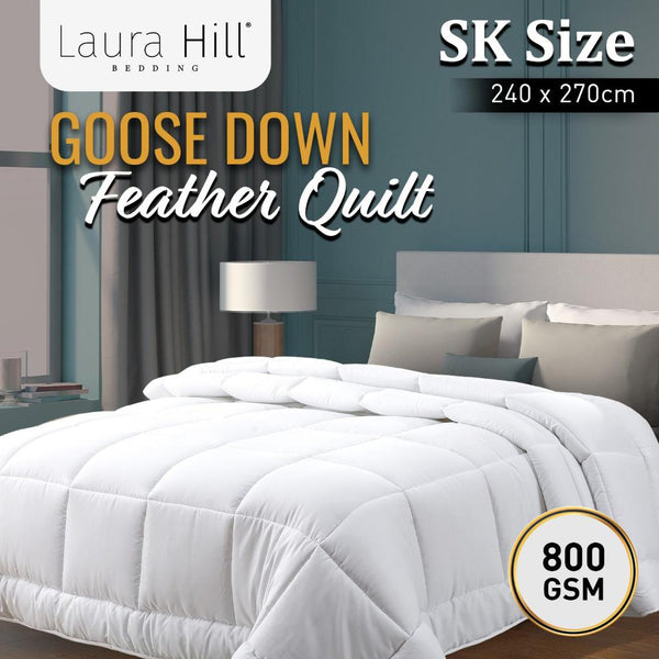 Super King Comforters Laura Hill 800Gsm Goose Down Feather Comforter Doona Super King