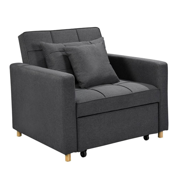 Sofas, Armchairs & Couches Sarantino Suri 3 In 1 Convertible Lounge Chair Bed Dark Grey