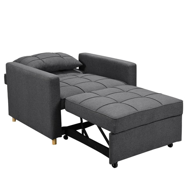 Sofas, Armchairs & Couches Sarantino Suri 3 In 1 Convertible Lounge Chair Bed Dark Grey