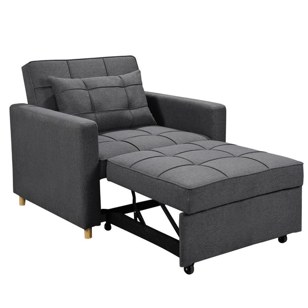 Sofas, Armchairs & Couches Sarantino Suri 3 In 1 Convertible Lounge Chair Bed Dark Grey