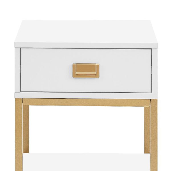 Bedside Tables Sarantino Alessia Bedside Table In White/Gold