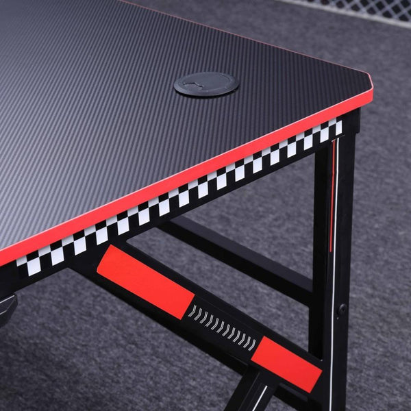 Home Office Desks Gaming Desk Desktop Pc Computer Desks Racing Table Office Laptop Home K Shaped Legs Black 140Cm