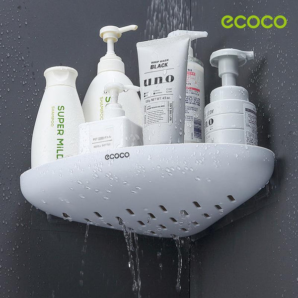 Shelves Ecoco Bathroom Corner Shower Shelf Caddy Storage Organizer Wall Mounted For Bathroom, Kitchen, Toilet Black