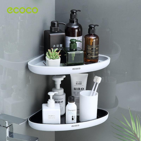 Shelves Ecoco Bathroom Corner Shower Shelf Caddy Storage Organizer Wall Mounted For Bathroom, Kitchen, Toilet Black