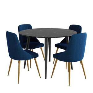 Dining Sets Blue Velvet Bistro Dining Set