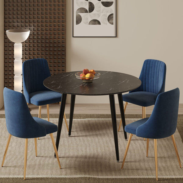 Dining Sets Blue Velvet Bistro Dining Set