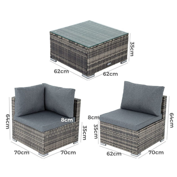 Sofas, Armchairs & Couches Outdoor Modular Lounge Sofa Bondi Grey