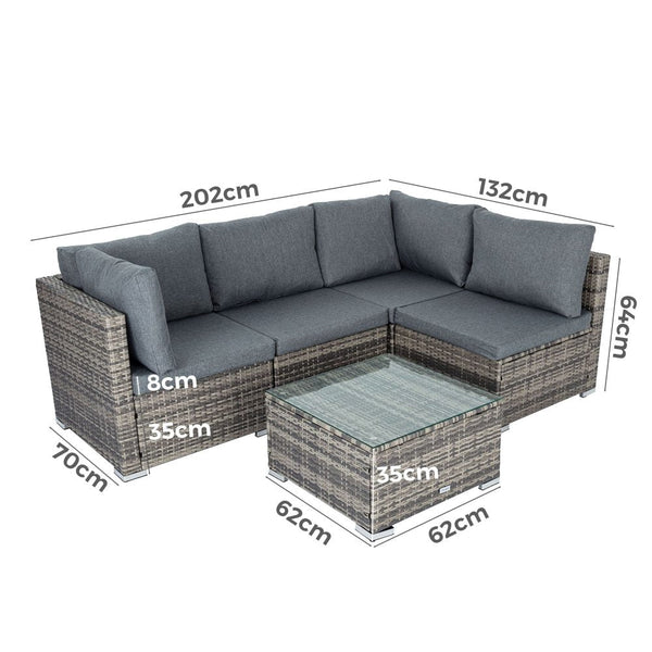 Sofas Armchairs & Couches Outdoor Modular Lounge Sofa Bondi Grey