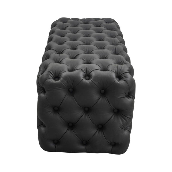 Ottomans, Footstools & Poufs Black Leathaire Ottoman Rectangular